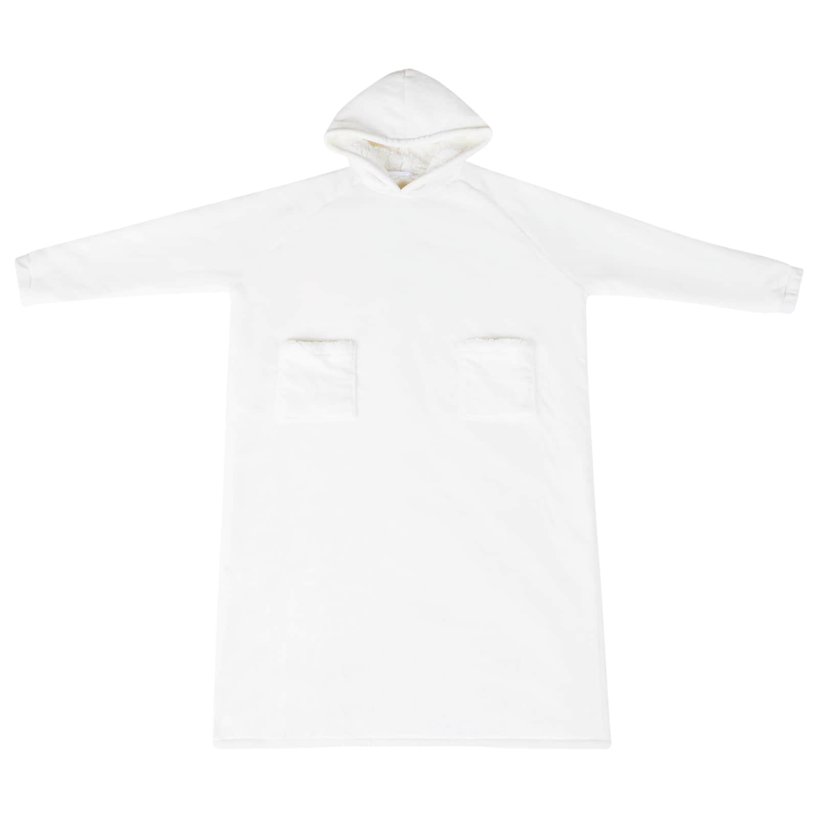 vidaXL Blanket Hoodie White M Fleece and Flannel 2