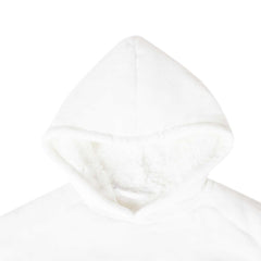 vidaXL Blanket Hoodie White L Fleece and Flannel 5
