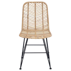 vidaXL Dining Chair 2 pcs Rattan and Iron Natural 44.5 x 54.5 x 85 cm 5