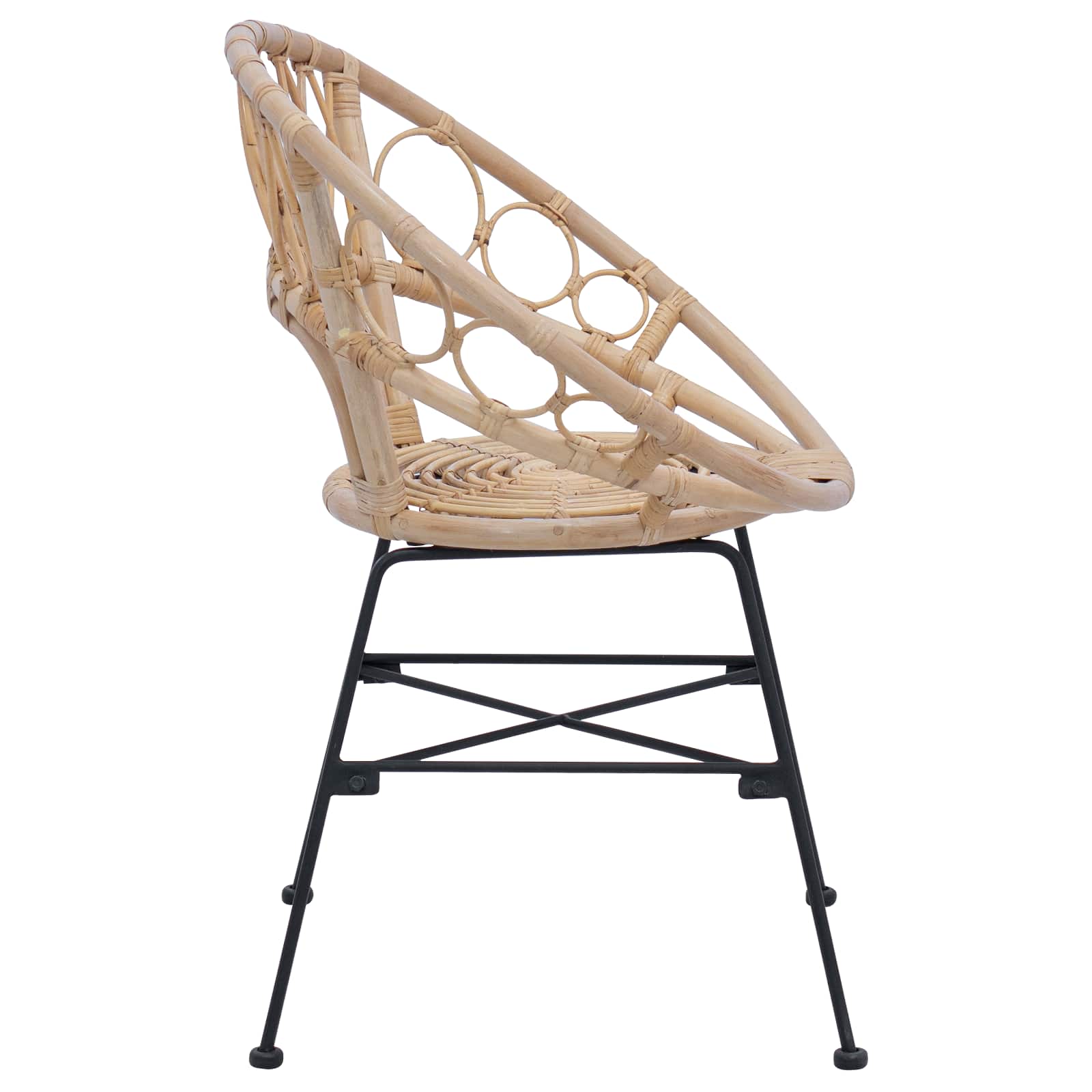 vidaXL Dining Chair 2 pcs Rattan and Iron Natural 54 x 65 x 82 cm 6