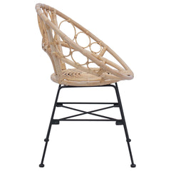 vidaXL Dining Chair 2 pcs Rattan and Iron Natural 54 x 65 x 82 cm 6