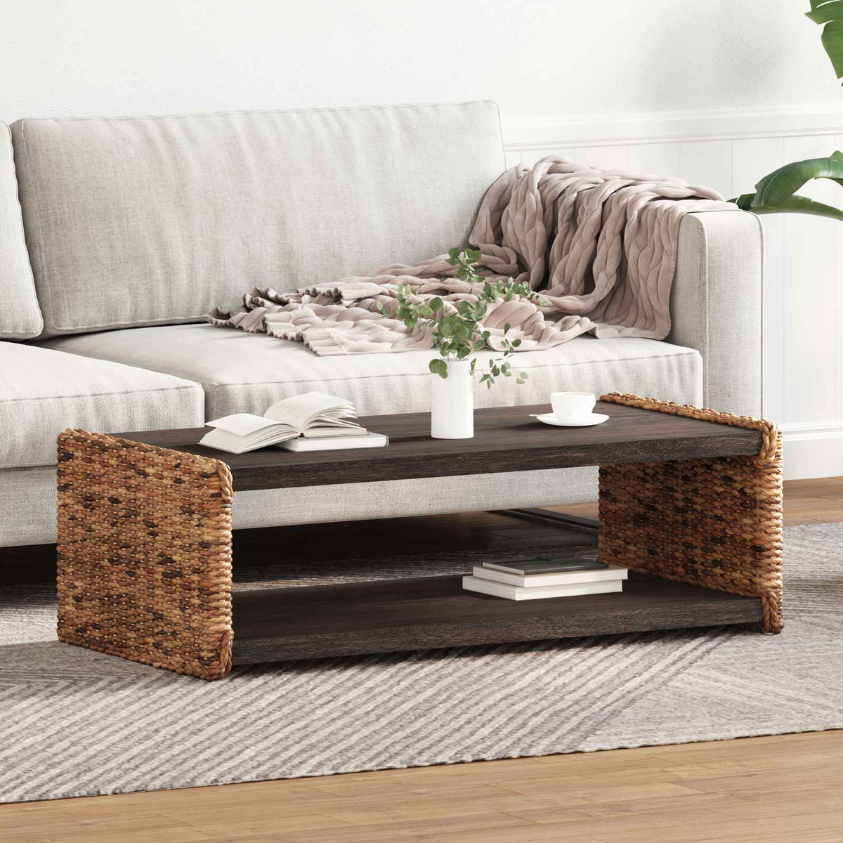 Coffee Table Natural 45 x 45 x 45 cm Solid Mahogany Wood 110 cm 35 cm 54.5 cm