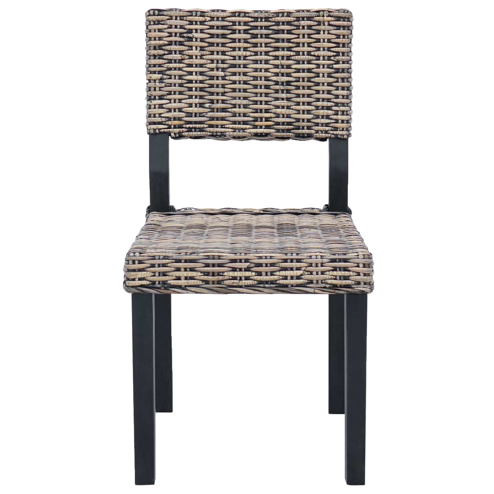 vidaXL Dining Chair GENDT 2 pcs Kubu Rattan Black Wash 46 x 55 x 84 cm 5