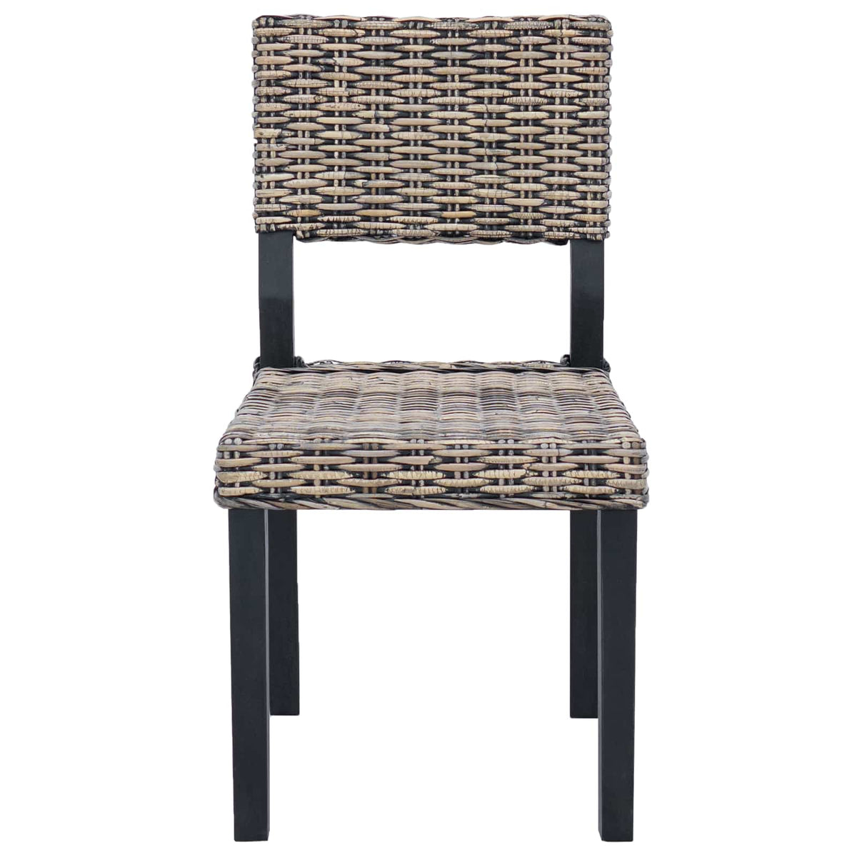Dining Chair GENDT 2 pcs Kubu Rattan 46 x 55 x 84 cm Black wash