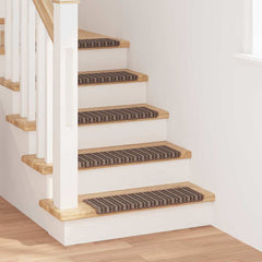 Self-adhesive Stair Mats 15 pcs 65 x 21 x 4 cm Non-Slip Brown