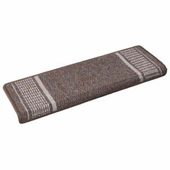 vidaXL Self-adhesive Stair Mats 15 pcs 65 x 21 x 4 cm Non-Slip Brown 2