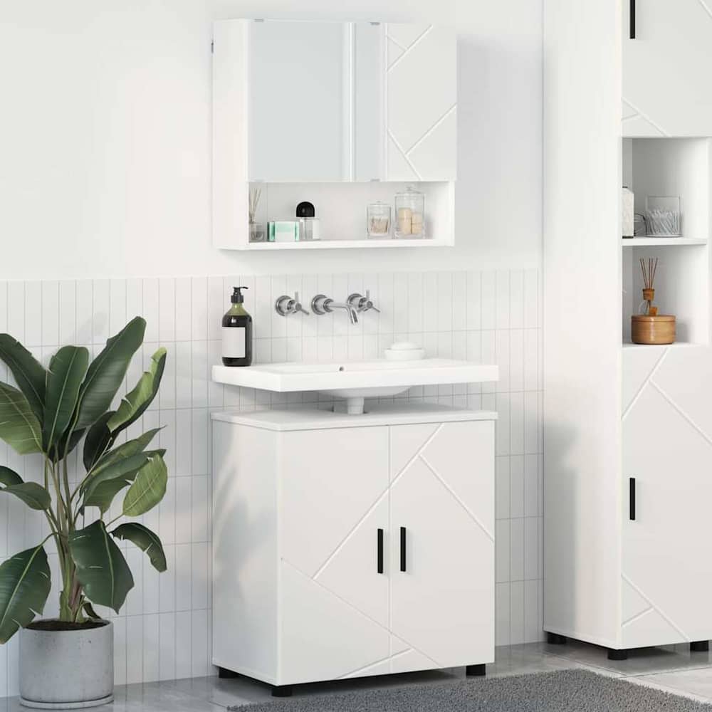 Bathroom Furniture Set 2 pcs 61 x 35 x 64 cm White