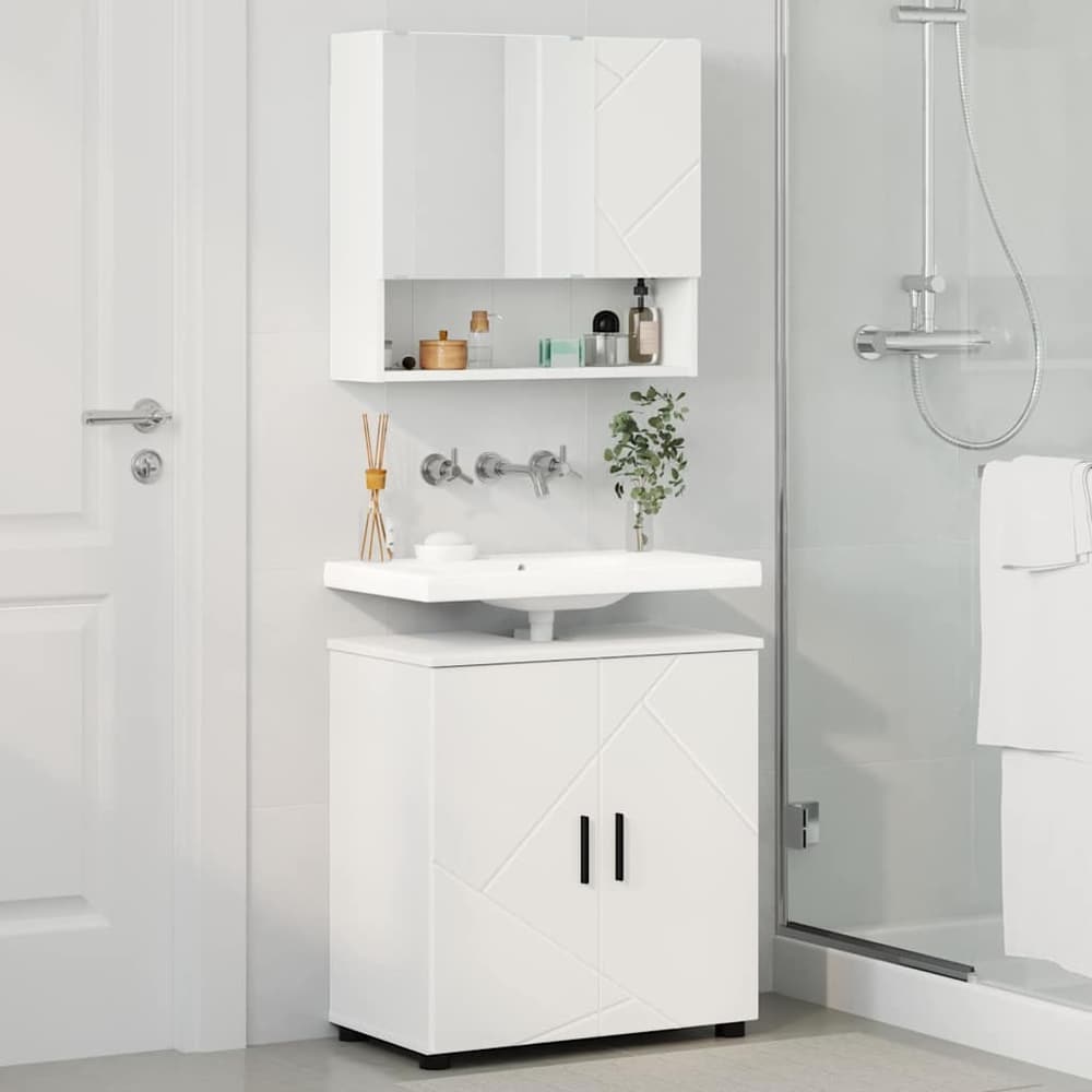 Bathroom Furniture Set 2 pcs 61 x 35 x 64 cm White