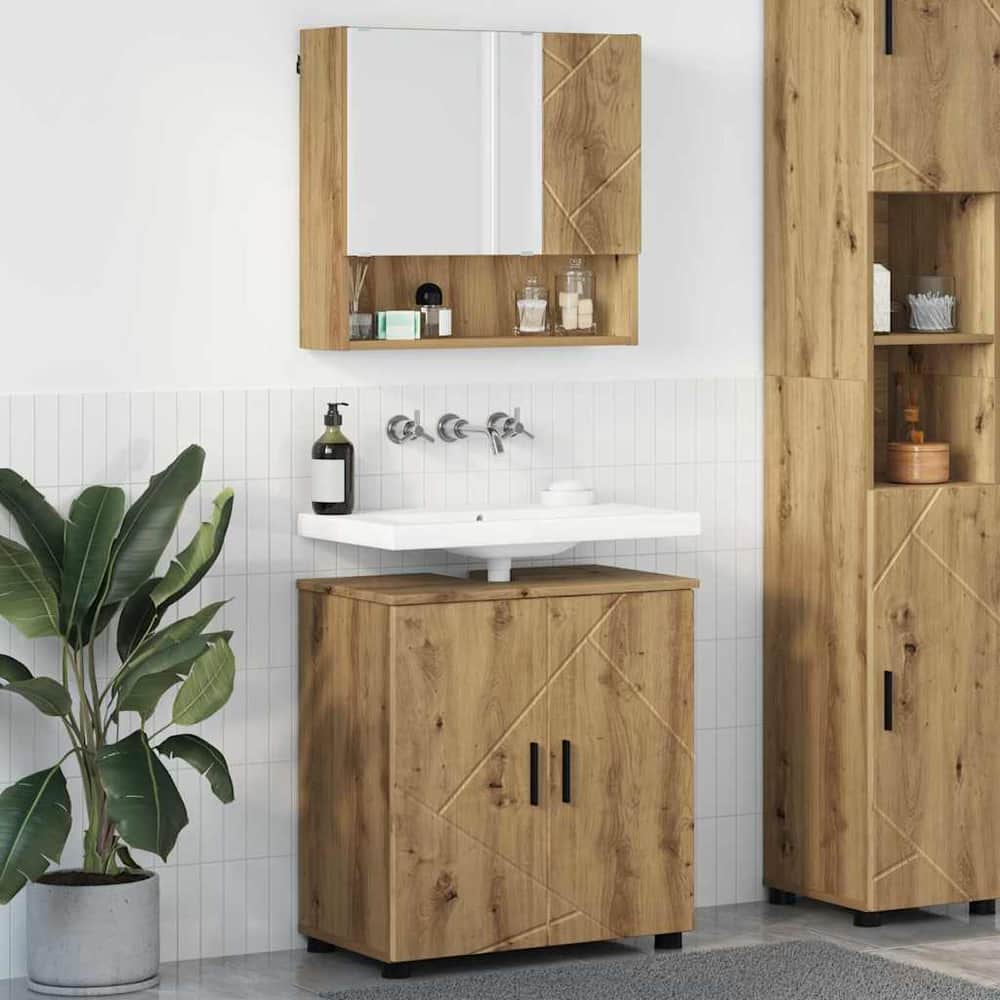 Bathroom Furniture Set 2 pcs 61 x 35 x 64 cm Artisan oak
