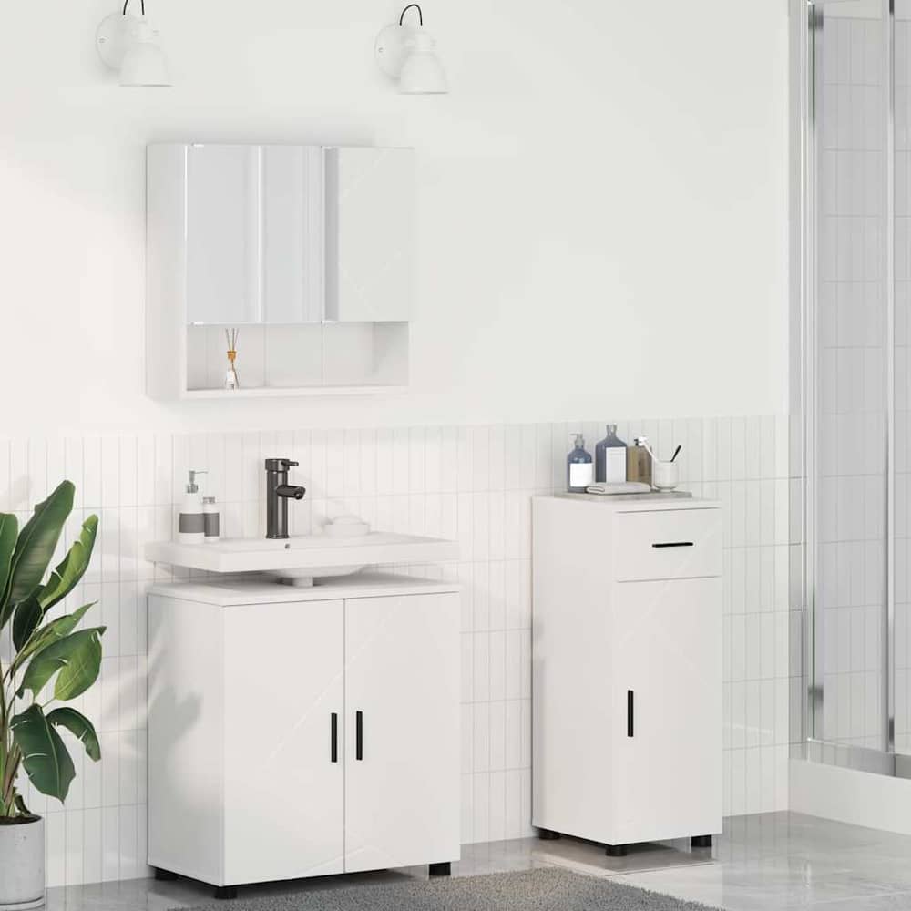 Bathroom Furniture Set 3 pcs 61 x 35 x 64 cm White