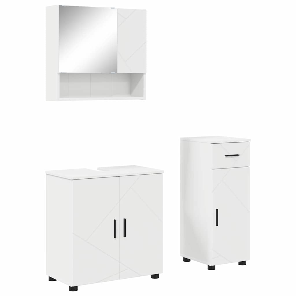 Bathroom Furniture Set 3 pcs 61 x 35 x 64 cm White