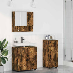 Bathroom Furniture Set 3 pcs 61 x 35 x 64 cm Smoked oak