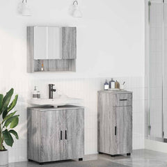Bathroom Furniture Set 3 pcs 61 x 35 x 64 cm Grey sonoma