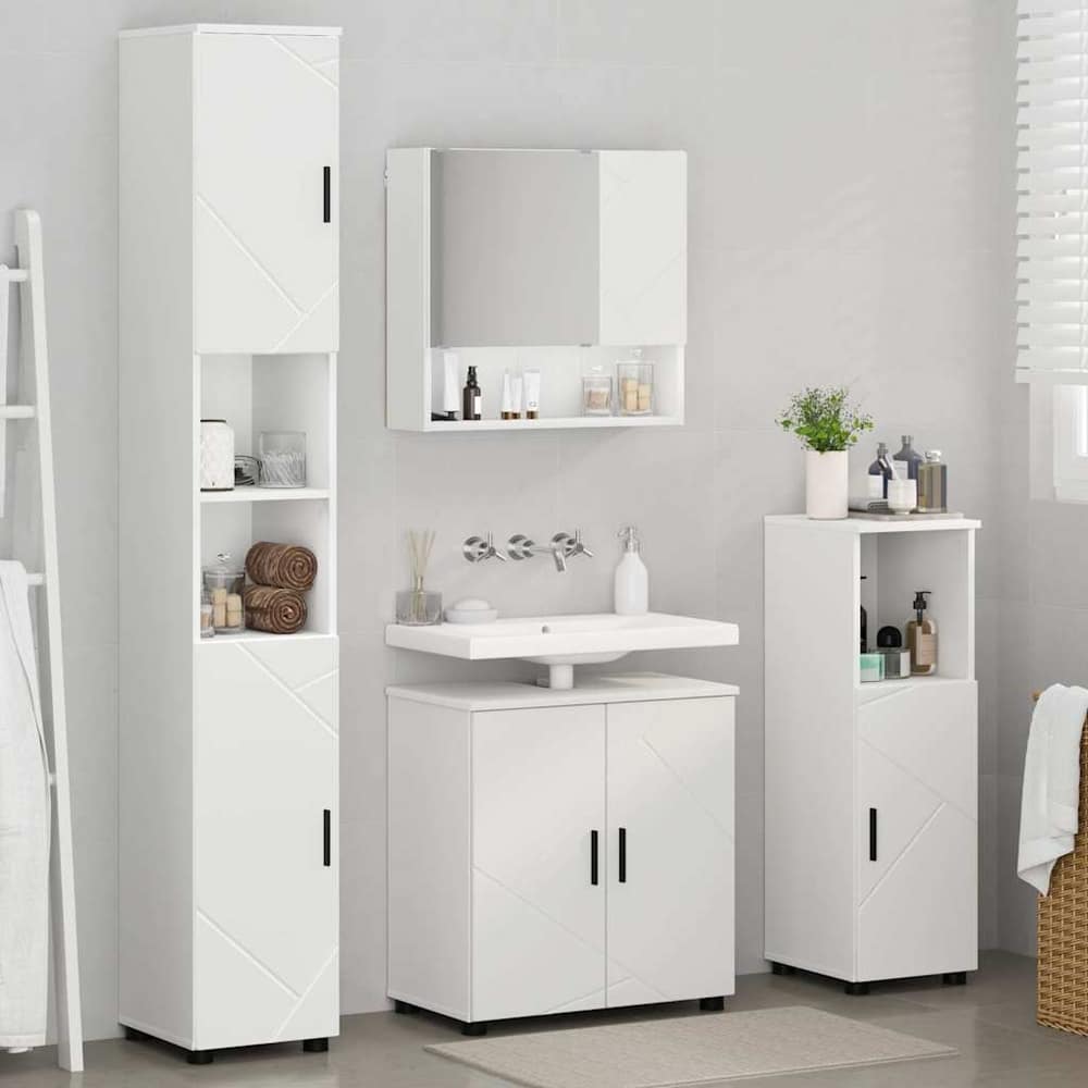 Bathroom Furniture Set 4 pcs 61 x 35 x 64 cm White
