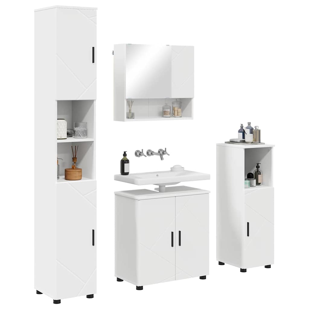 Bathroom Furniture Set 4 pcs 61 x 35 x 64 cm White