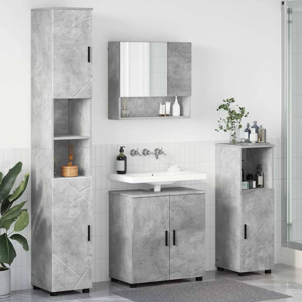 Bathroom Furniture Set 4 pcs 61 x 35 x 64 cm Concrete grey