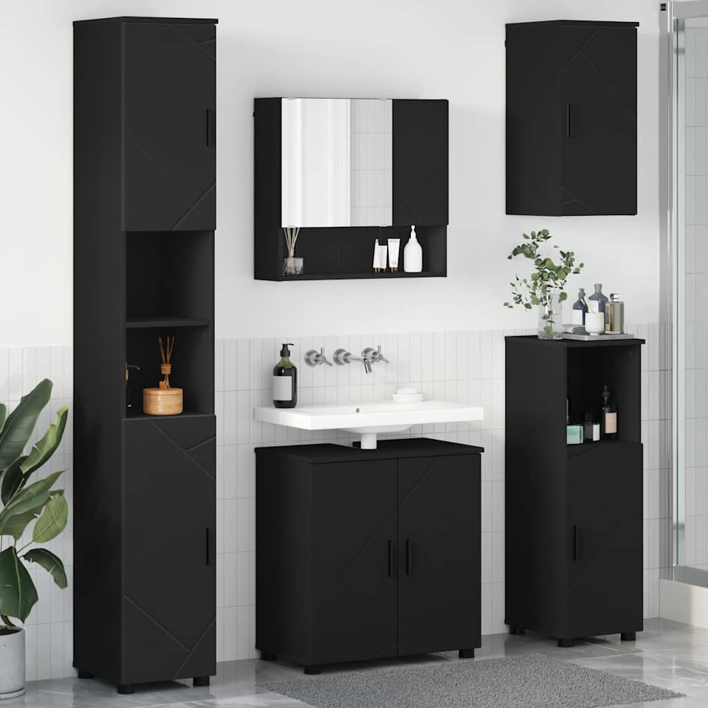 Bathroom Furniture Set 5 pcs 61 x 35 x 64 cm Black