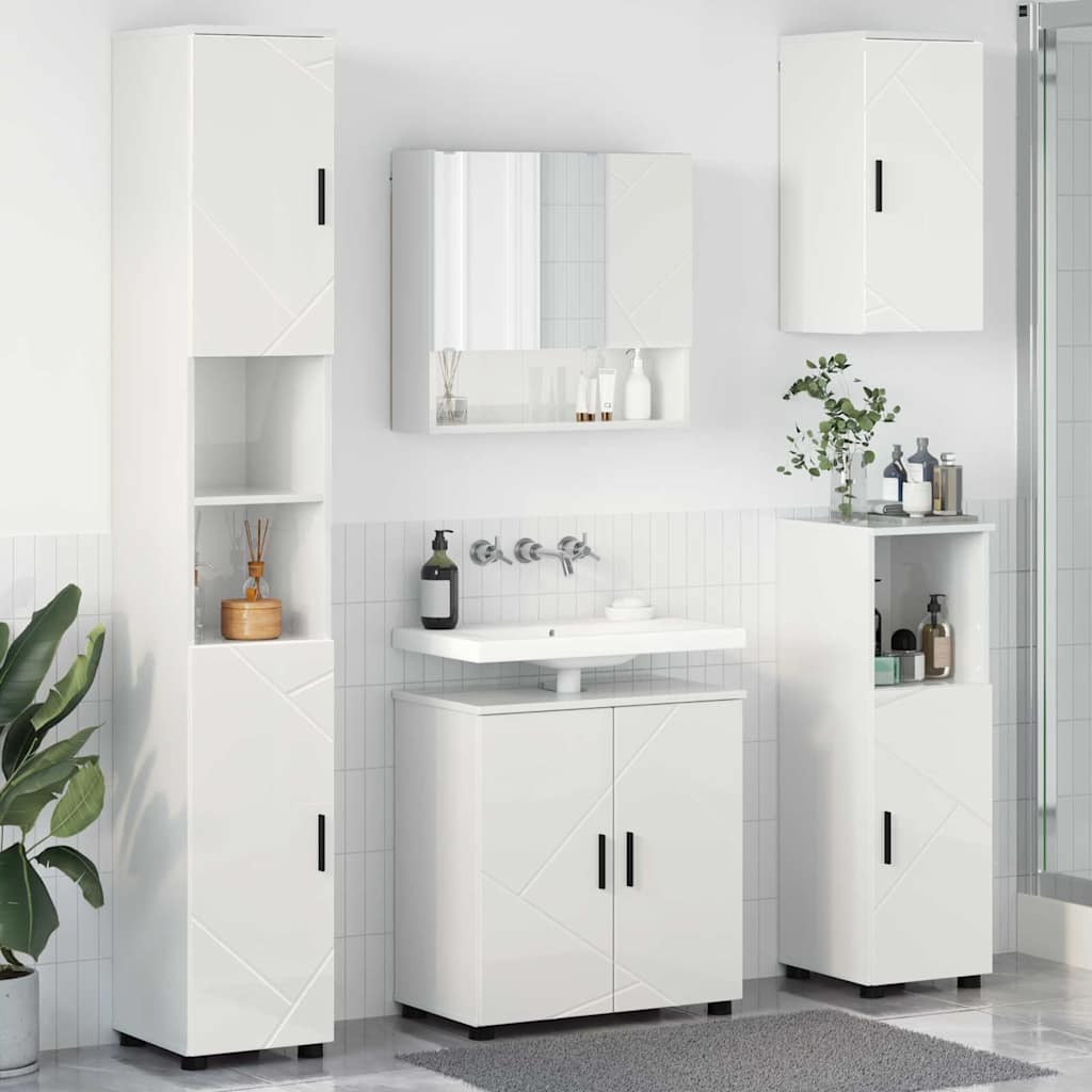 Bathroom Furniture Set 5 pcs 61 x 35 x 64 cm High gloss white