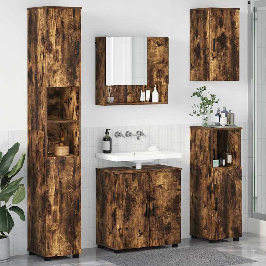 Bathroom Furniture Set 5 pcs 61 x 35 x 64 cm Smoked oak