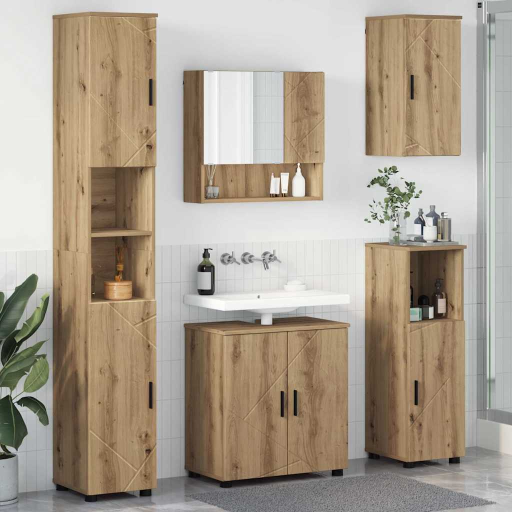 Bathroom Furniture Set 5 pcs 61 x 35 x 64 cm Artisan oak