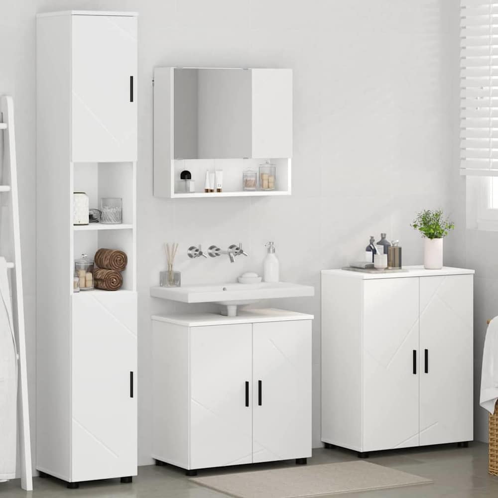 Bathroom Furniture Set 4 pcs 61 x 35 x 64 cm White