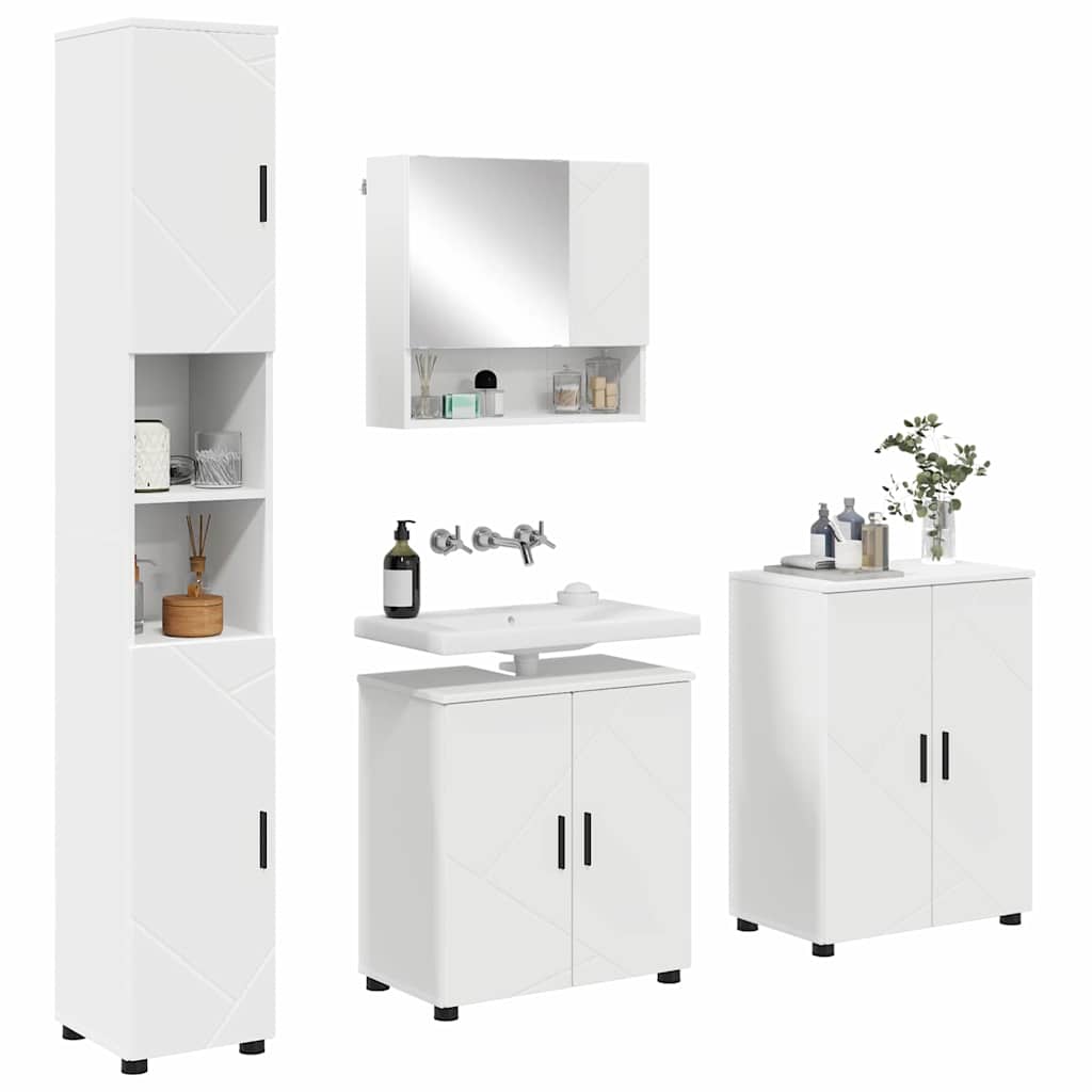 Bathroom Furniture Set 4 pcs 61 x 35 x 64 cm White