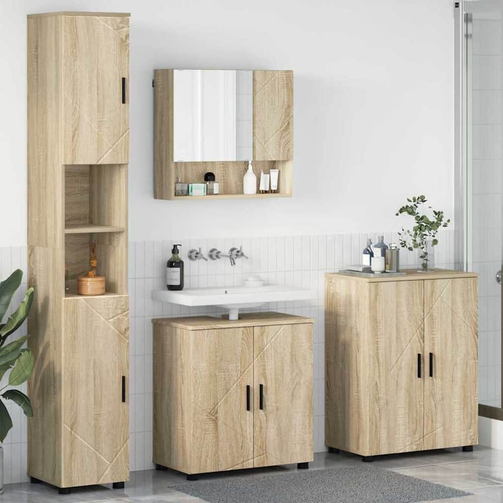Bathroom Furniture Set 4 pcs 61 x 35 x 64 cm Sonoma oak
