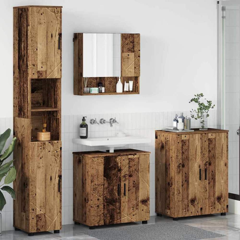 Bathroom Furniture Set 4 pcs 61 x 35 x 64 cm Old wood
