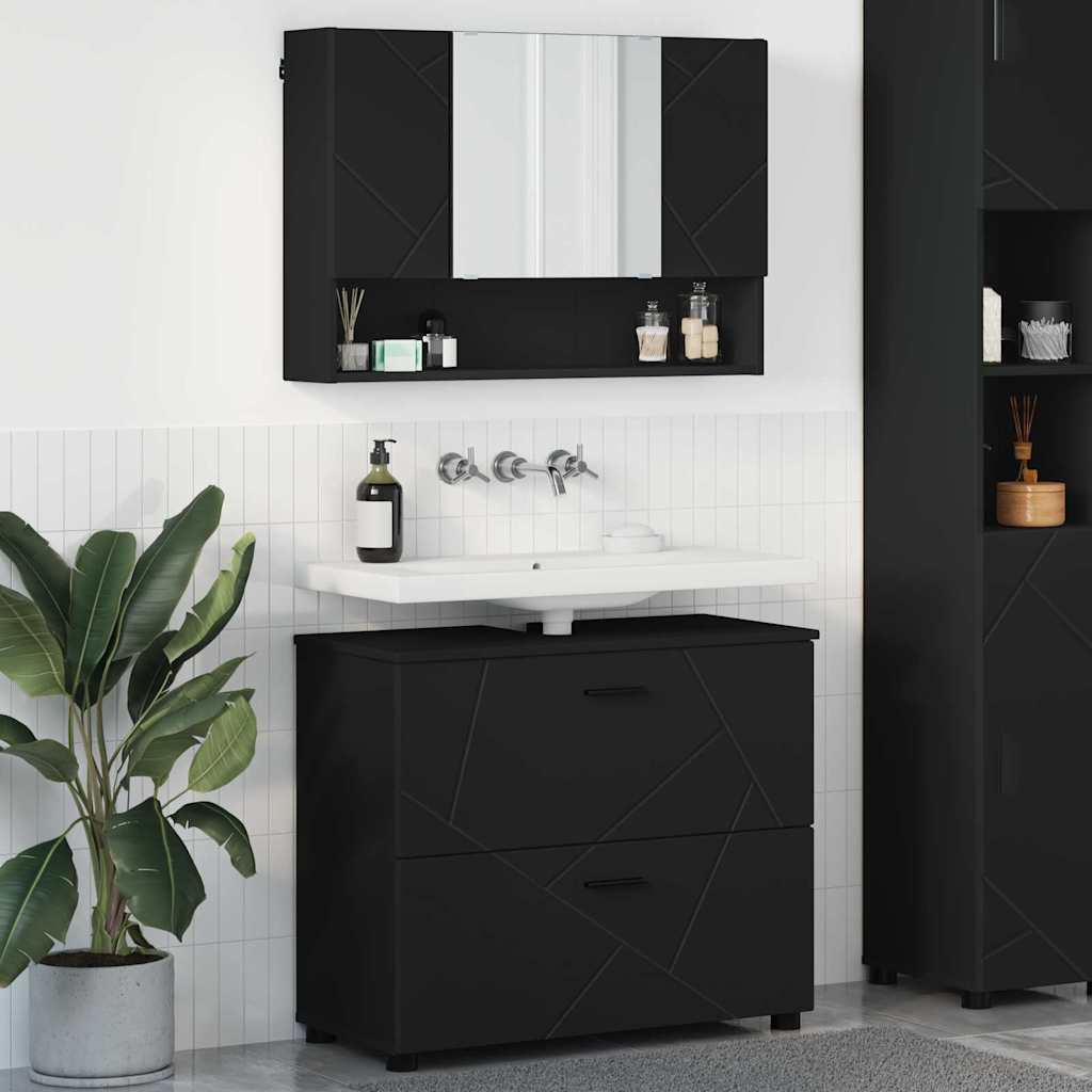 Bathroom Furniture Set 2 pcs Black