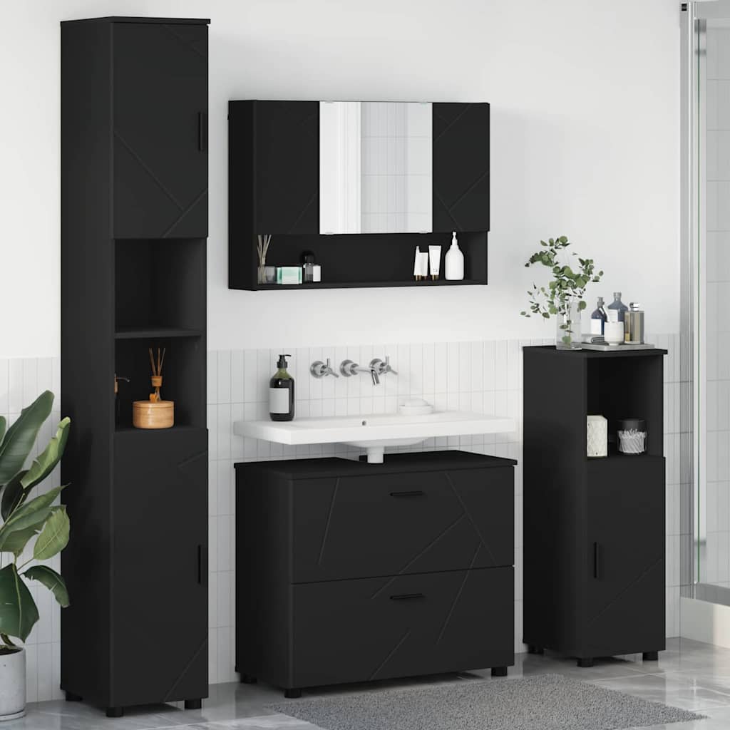 Bathroom Furniture Set 4 pcs Black
