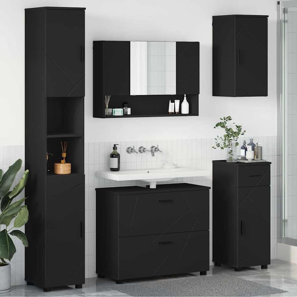 Bathroom Furniture Set 5 pcs Black