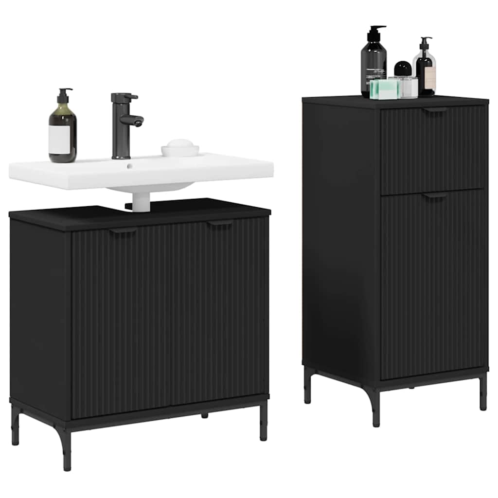 Bathroom Furniture Set 2 pcs Black