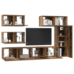 vidaXL TV Cabinet Set 6 pcs 12.01 x 11.81 x 35.43 in Old Wood 3