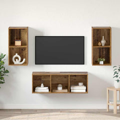 3 Piece TV Cabinet Set Engineered Wood Old wood