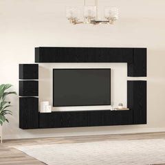 vidaXL TV Cabinet Set 9 pcs 100 x 30 x 30 cm Black Oak 4