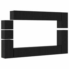 vidaXL TV Cabinet Set 9 pcs 100 x 30 x 30 cm Black Oak 2