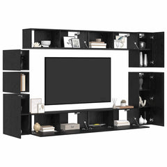 vidaXL TV Cabinet Set 9 pcs 100 x 30 x 30 cm Black Oak 3