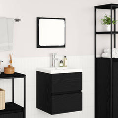 Bathroom Sink Cabinet with Basin and Mirror Black oak