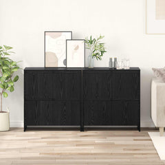 Sideboards 2 pcs 70x41x75 cm Engineered Wood Black oak