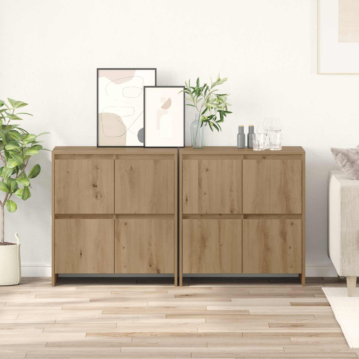 Sideboards 2 pcs 70x41x75 cm Engineered Wood Artisan oak
