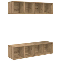 4 Piece Wall-mounted TV Cabinet Set Engineered Wood Artisan oak