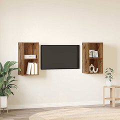 vidaXL TV Cabinet Set 2 pcs Old Wood Engineered Wood 4