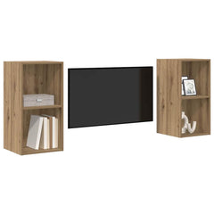 vidaXL TV Cabinet Set 2 pcs Artisan Oak Engineered Wood 3