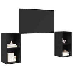 vidaXL TV Cabinet Set 2 pcs Black Oak Engineered Wood 3