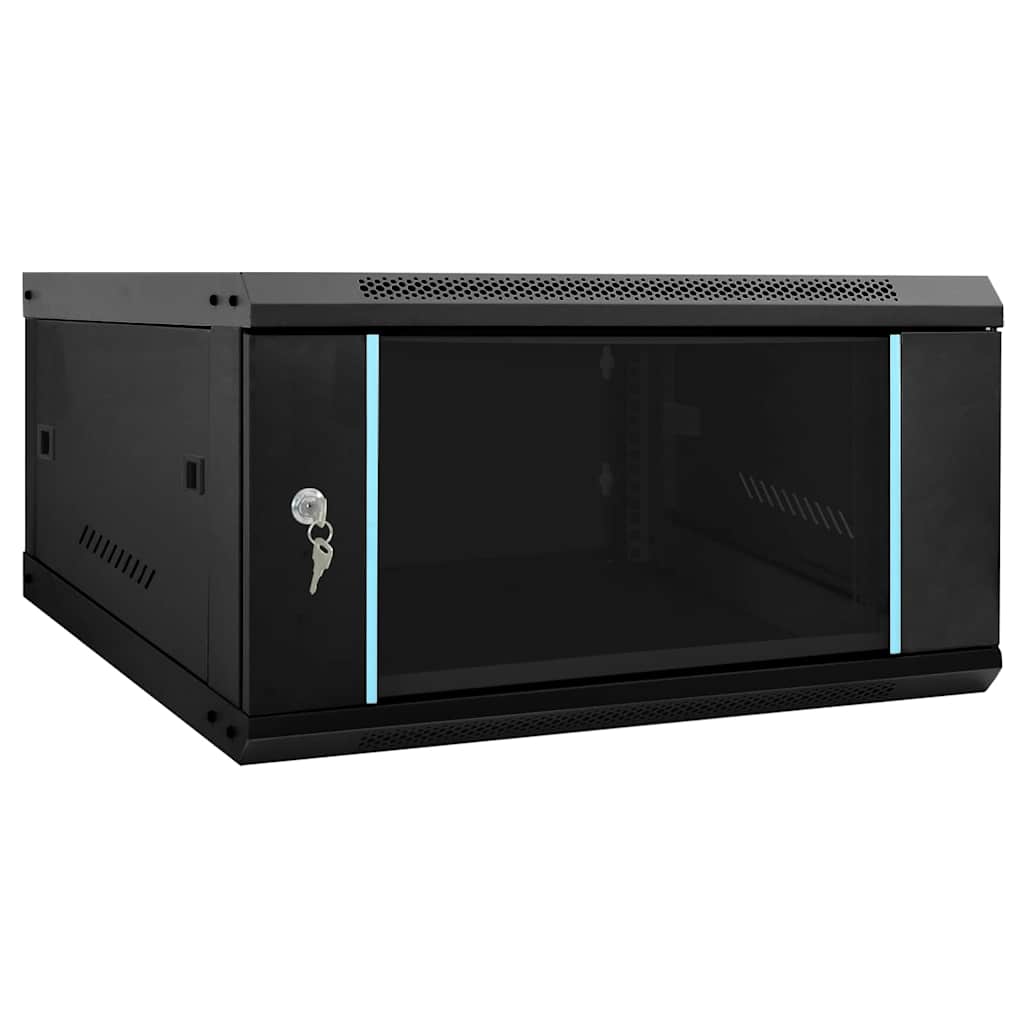vidaXL Network Cabinet with Storage Steel Black