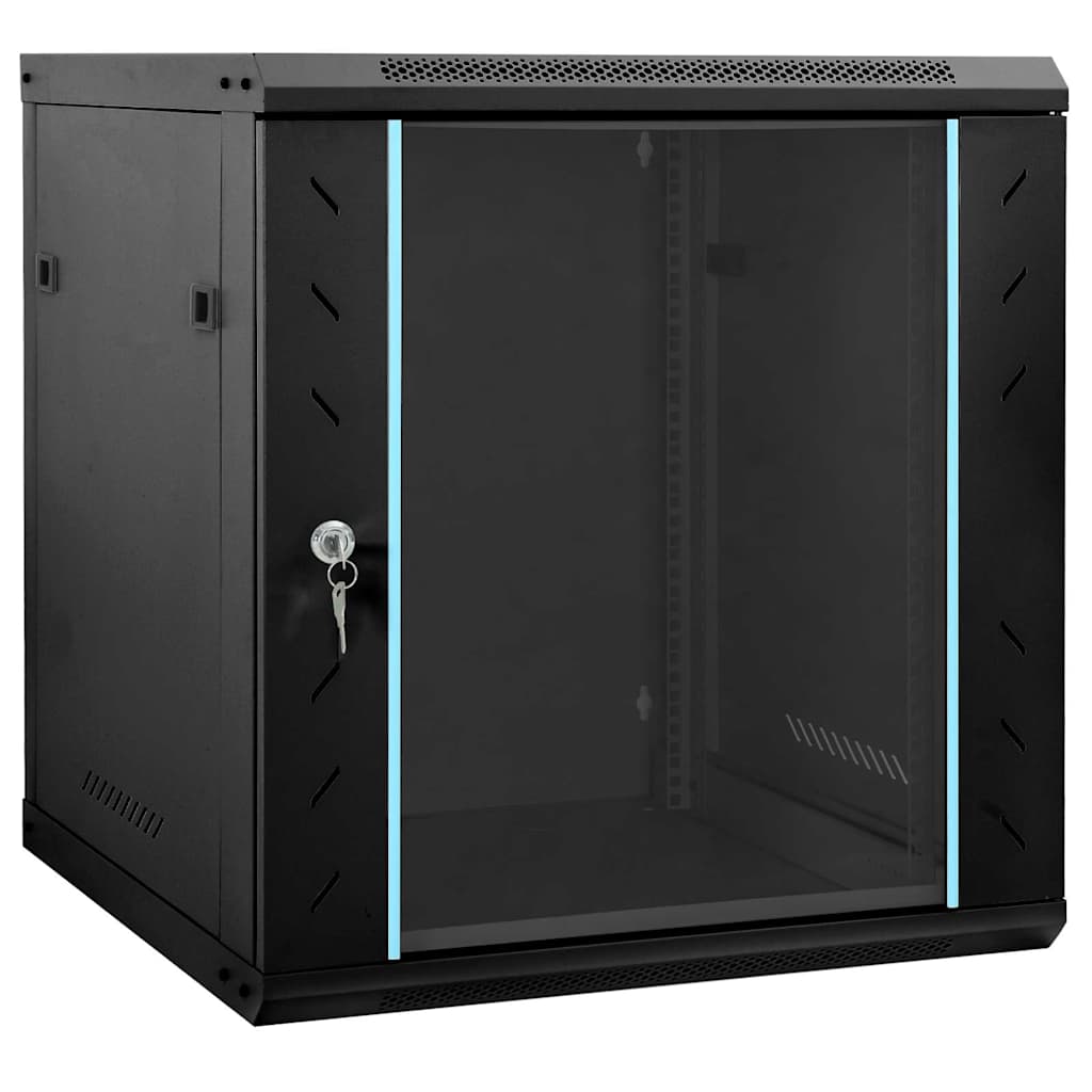vidaXL Network Cabinet with Storage Steel Black