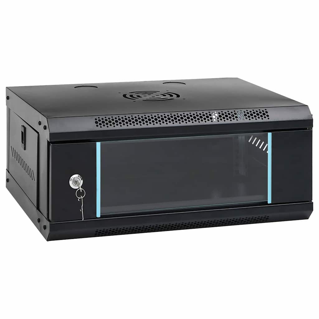 vidaXL Network Cabinet with Storage Black 53 x 45 x 21 cm Steel 1