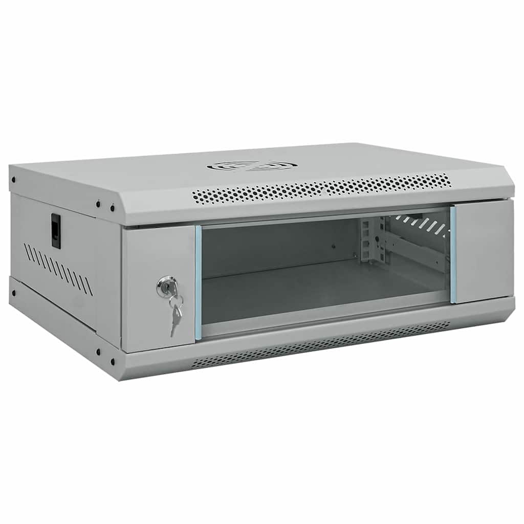 vidaXL Network Cabinet with Storage Grey 53 x 45 x 21 cm Steel 1