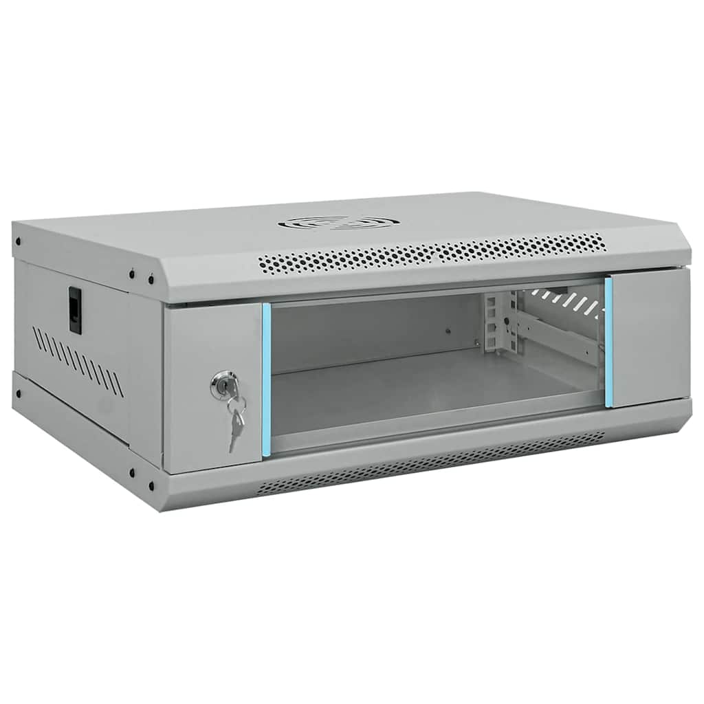 vidaXL Network Cabinet with Storage Grey 53 x 45 x 21 cm Steel 5