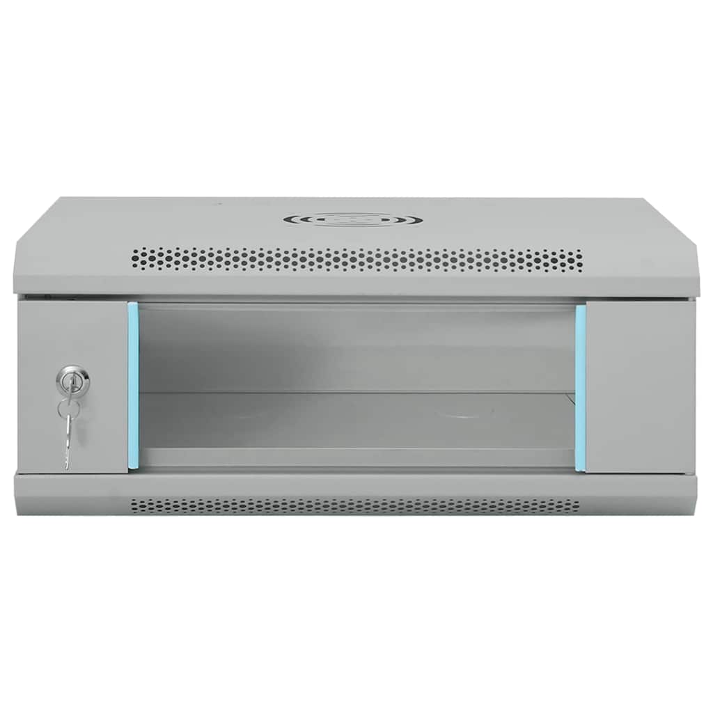 vidaXL Network Cabinet with Storage Grey 53 x 45 x 21 cm Steel 3